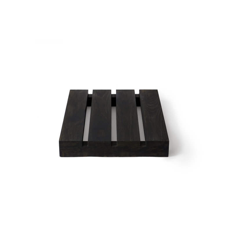 Belinda Solid Wood Shower Mat, Dark Oak