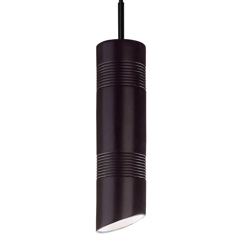 Luminaire suspendu à cylindre simple 1 lumière del shih Berwick, Noir ardoise