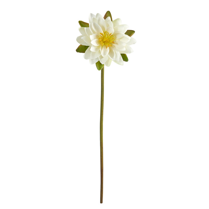 28 po fleur artificielle Lotus (ensemble de 4), Blanc