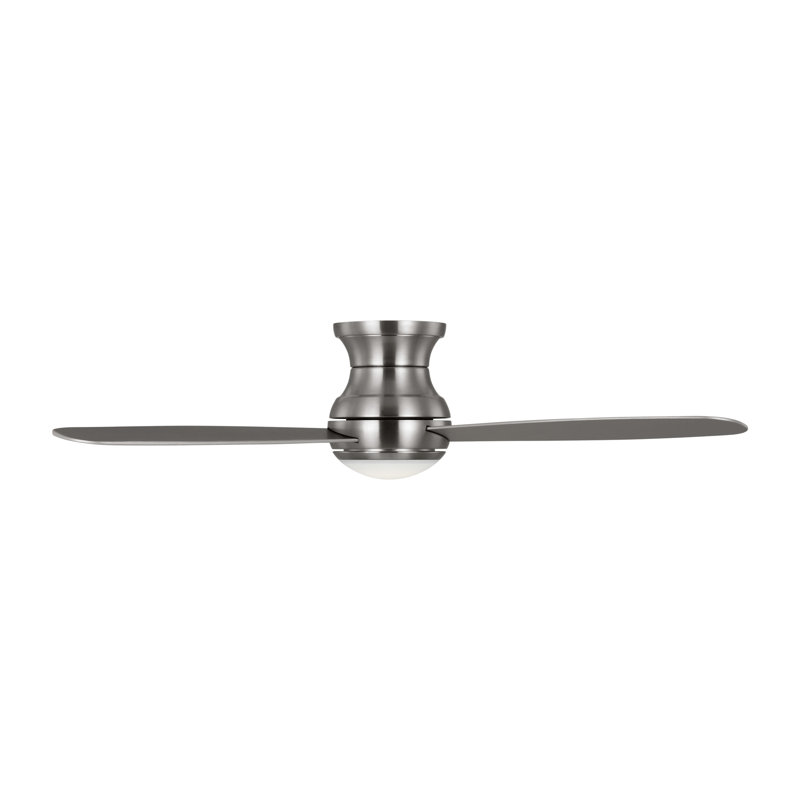 Keed 52'' 3 Blade Ceiling Fan with LED Light Kit, Brushed Steel, Silver