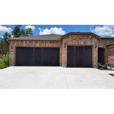16'W x 7'H Garage Door Screen with Passage Door