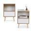 Table d'appoint de style Mid-Century avec tiroir et tablette, 2 tablettes de bout pour la chambre de bureau à domicile