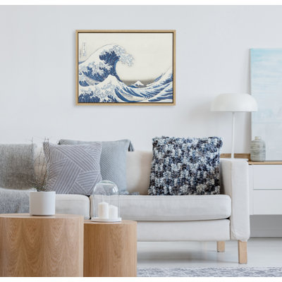 Katsushika Hokusai Under the Wave off Kanagawa aka The Great Wave 1830 by The Art Institute of Chicago Framed Canvas Wall Art Print