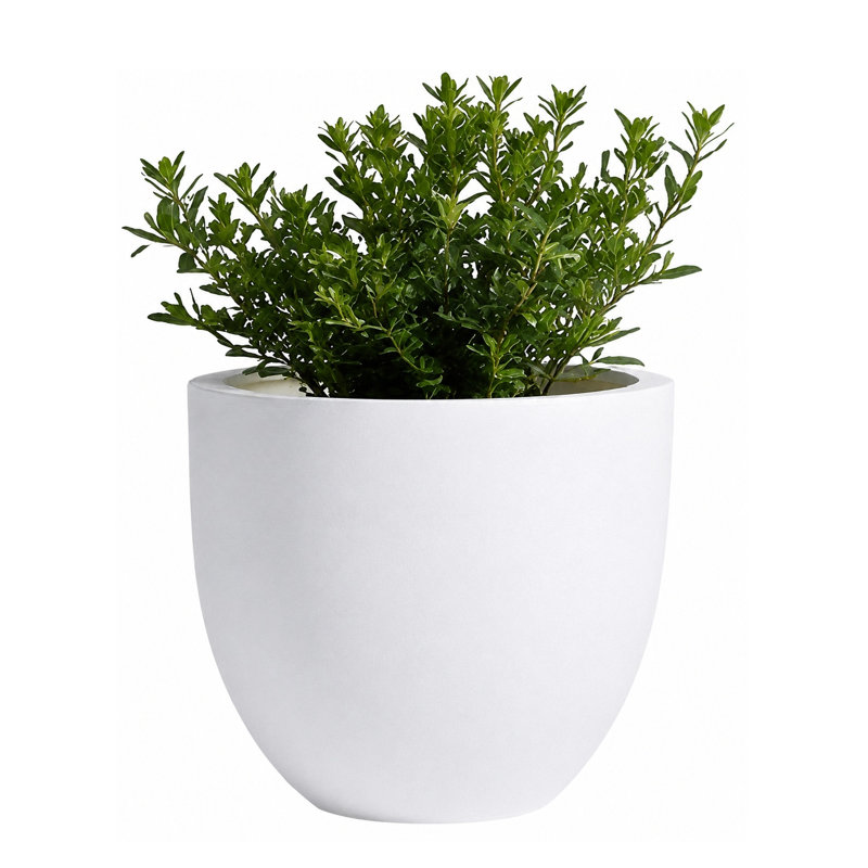 Pot à fleur Dorlis Fiberstone, H 10 po x l 12 po x P 12 po, Blanc