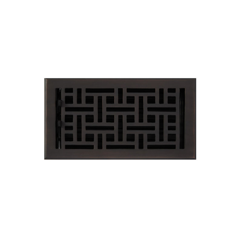 Wicker Style Brass Floor Register, Oil Rubbed Bronze