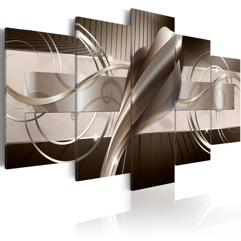 " Brown Cobra " 5 - Pieces, 40" H x 80" W x 0.7" D