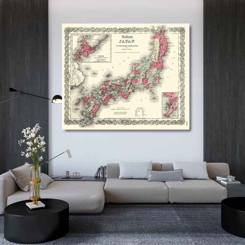 Art sur toile tendue par Red Barrel Studio® Colton Gallery: Japon - Colton, 1855 ITJA0032, H 36 po x l 42 po