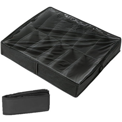 Under Bed Shoe Storage Organiser, Folding Under Bed Shoe Box With Transparent Lid Fits 12 Pairs Total - Underbed Storage Solution (1 Pcs)