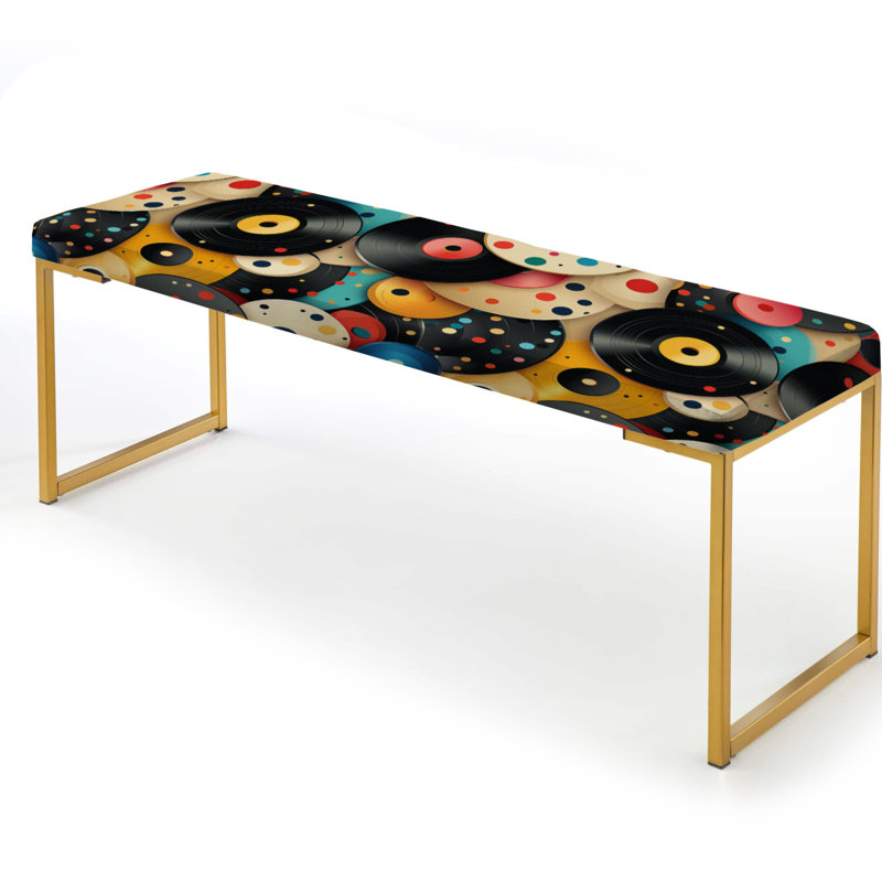Banc en vinyle 1970s Spots - Mid-Century