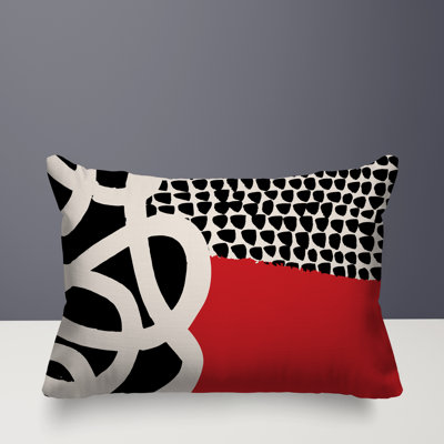 Deo Abstract Reversible Indoor/Outdoor Rectangle Pillow