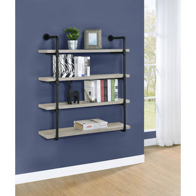 Bibliothèque flottante en acier inoxydable H 46 po Shannock