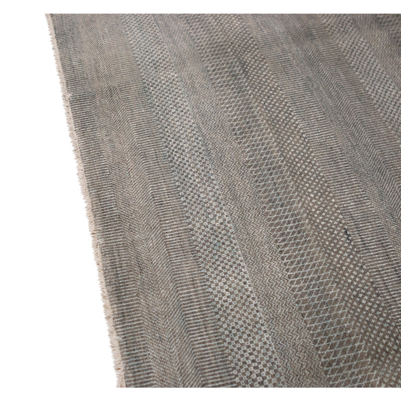 Hand Knotted Area Rug in Blue And Charcoal