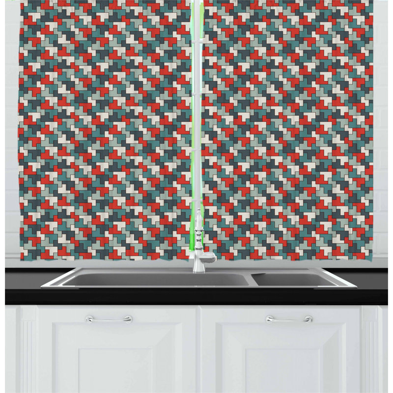 Geometric Tailored Kitchen Curtain