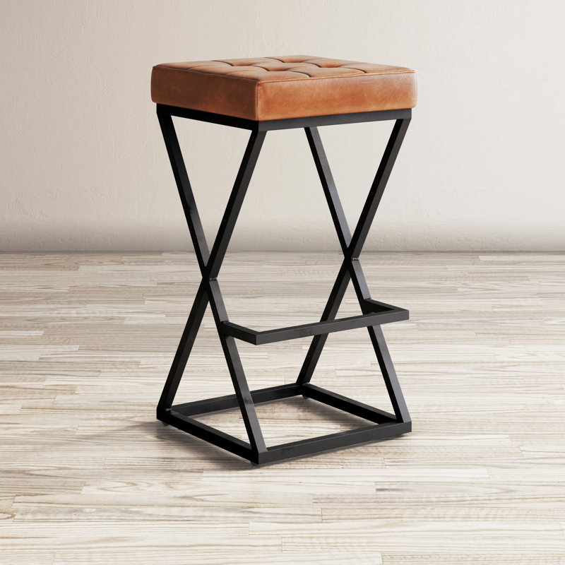 Kellner Upholstered Counter Stool with Metal Frame, Saddle