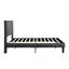 Base de lit tapissier pleine grandeur pour la tête de lit, sommier à lattes en bois massif, gris, aucun sommier requis, assemblage facile, limite de charge moderne de 500 lb et base, support, nécessaire, poids