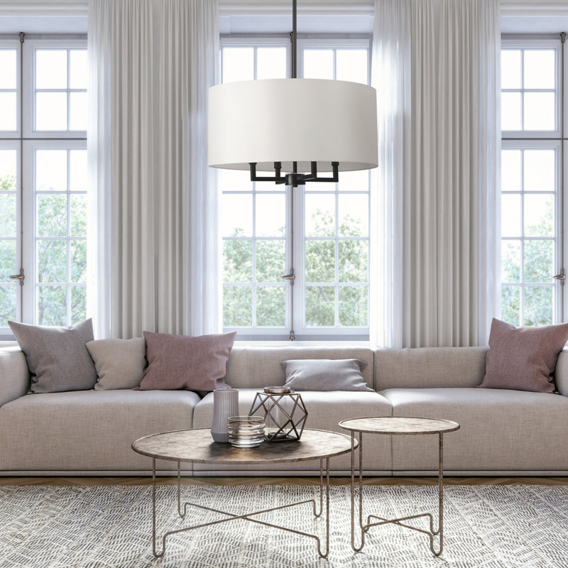 4 - Light Dimmable Drum Chandelier