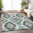 Machine Washable Indoor/Outdoor Xhevrie Seafoam Rug-534893919