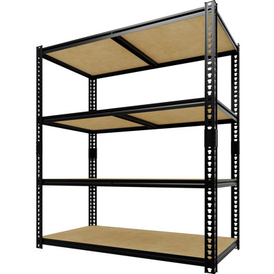 60"H Garage Shelving 2400LBS Heavy Duty Unit, 4-Tier Adjustable Industrial Storage Shelves for Basement Warehouse Pantry, 48"W x 24"D