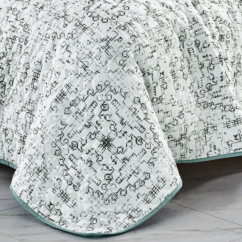  Ensemble de couvre-lit / ferme 3 pièces en microfibre vert océan clair, Couvre-lit de très grande taille et 2 taies déco