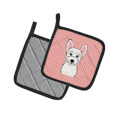 Cuisinier poignée westie caroline trésors Checkerboard
