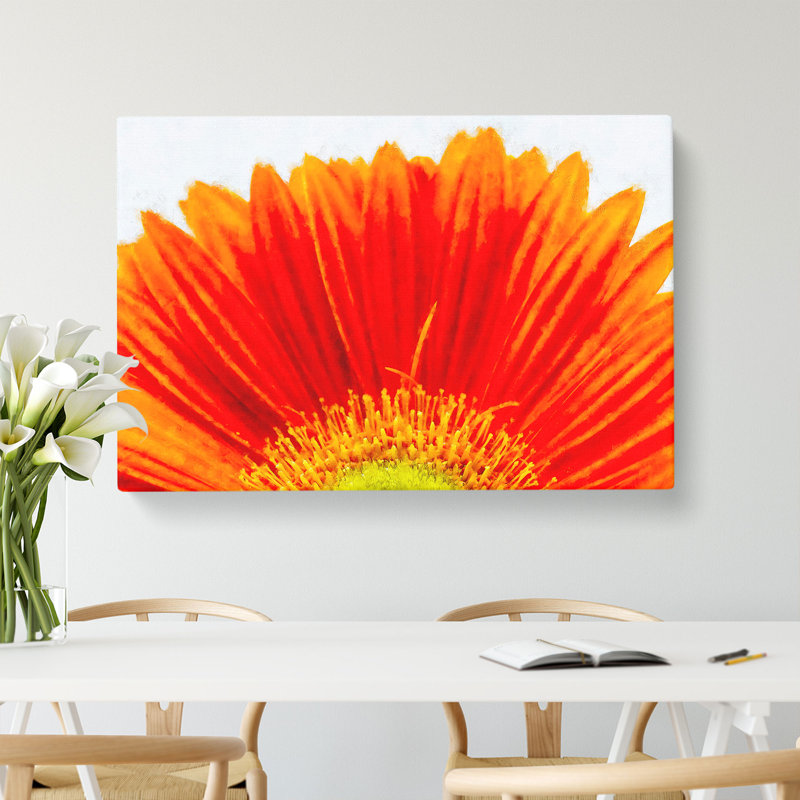 An Orange Gerbera Painting - Wrapped Canvas, 35cm H x 50cm W x 3cm D
