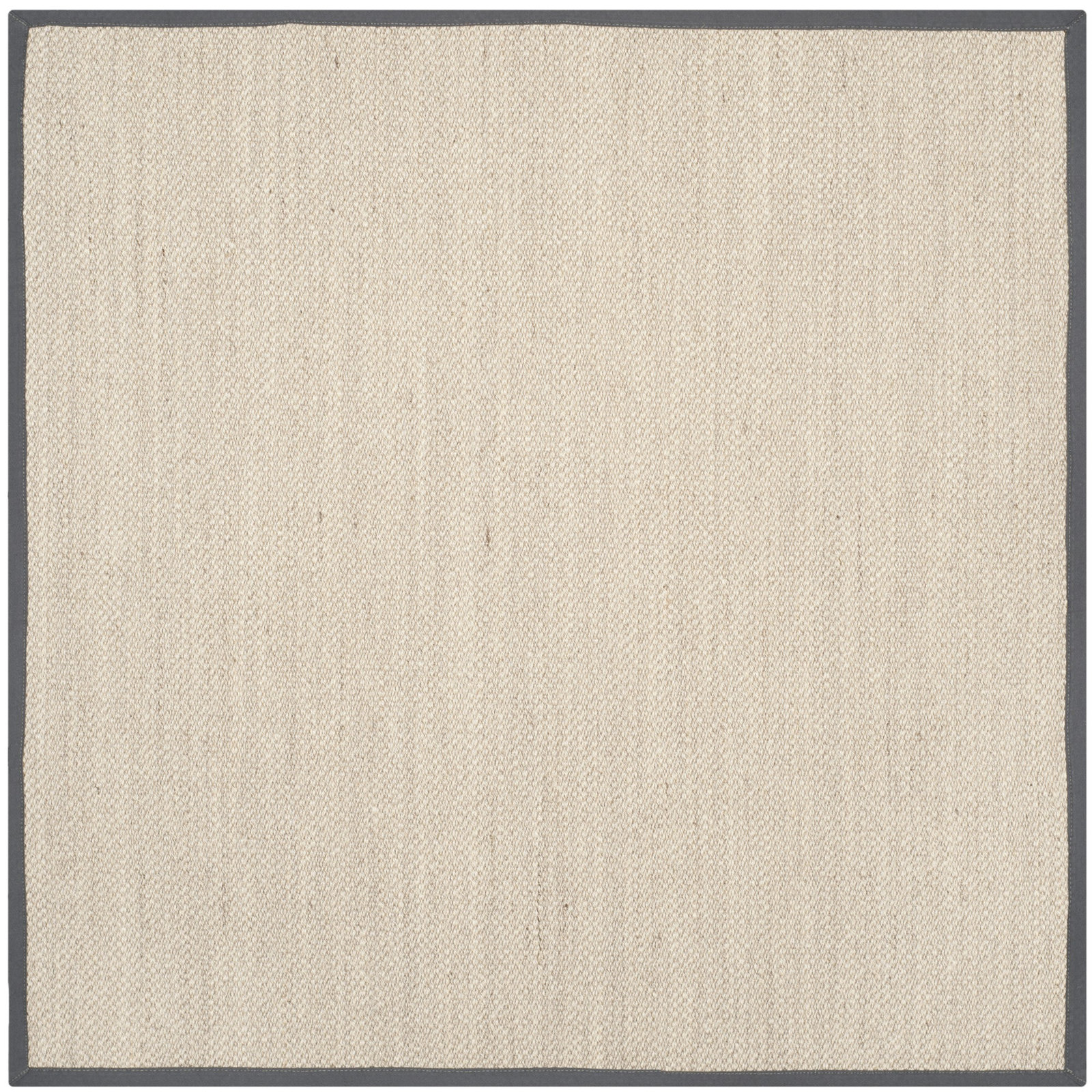 Marble Dark Gray Sisal Jute Rug, Square 6'