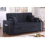 Causeuse-lit convertible avec console rabattable, porte-gobelets, ports de chargement, poche de rangement et siège à ressorts ensachés pour une vie confortable
