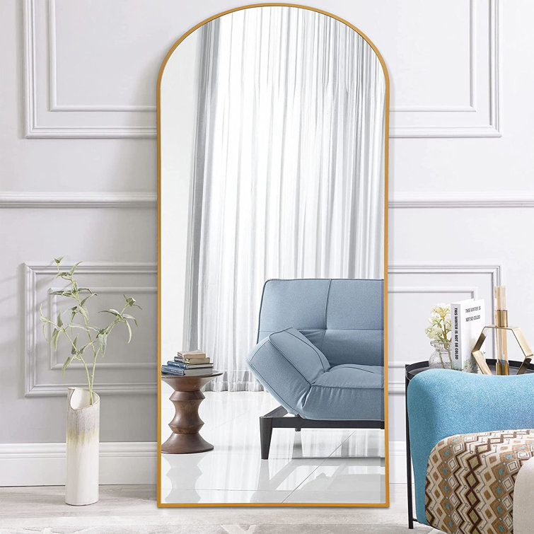 Shatterproof Metal Full Length Mirror Latitude Run Finish: Gold, Size: 21 x 64