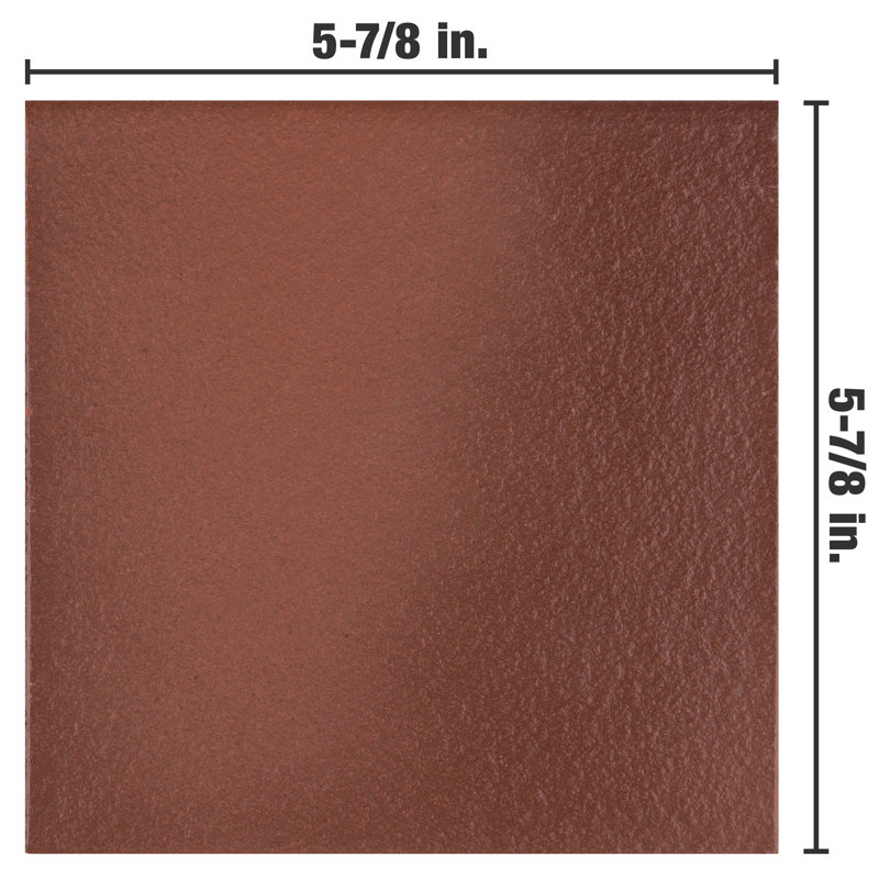 Quarry 5.9" x 5.9" Ceramic Bullnose Tile Trim in Flame Red