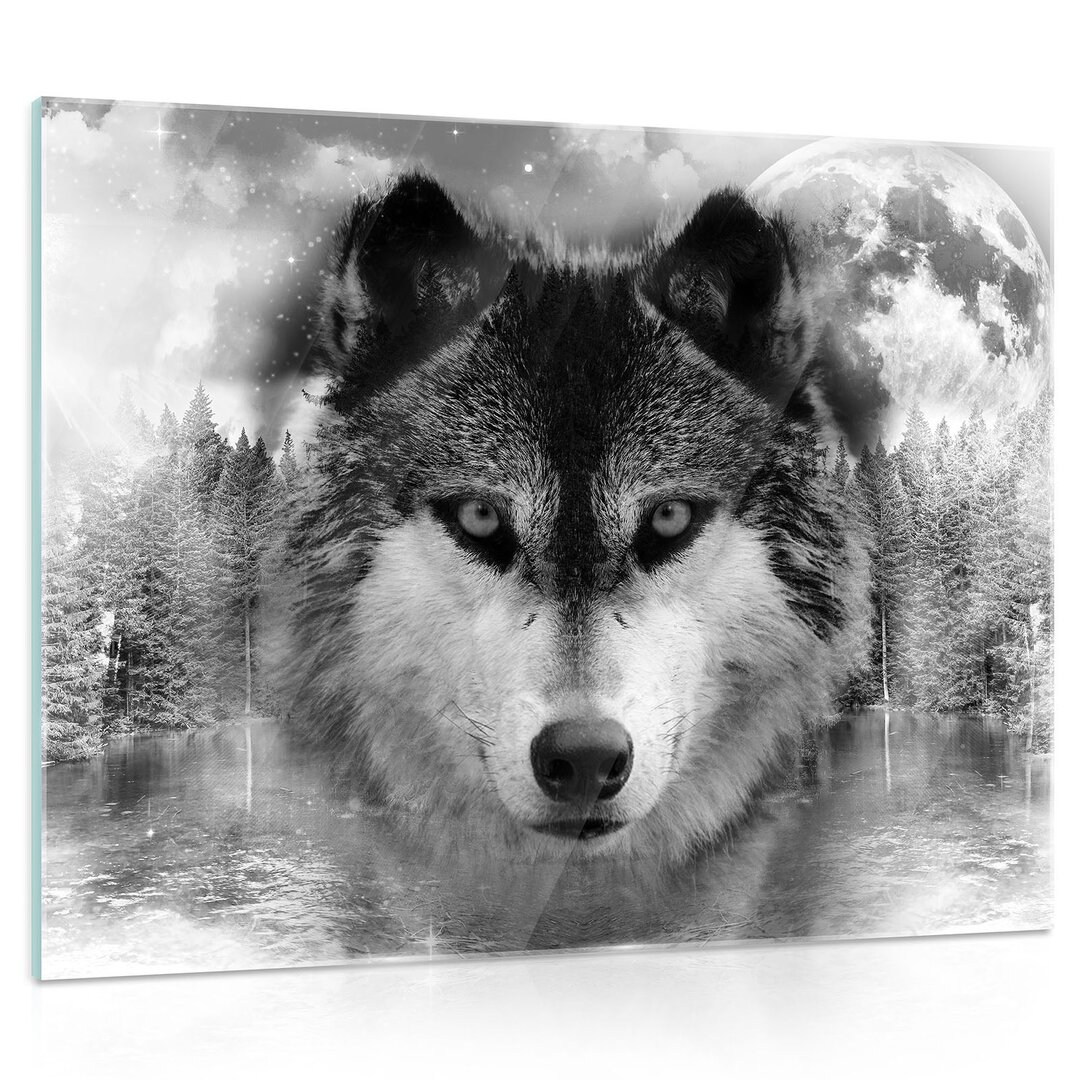 Glasbild Wolf