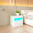 Nightstand with LED Lights, Bedside Table with Drawer and Shelf