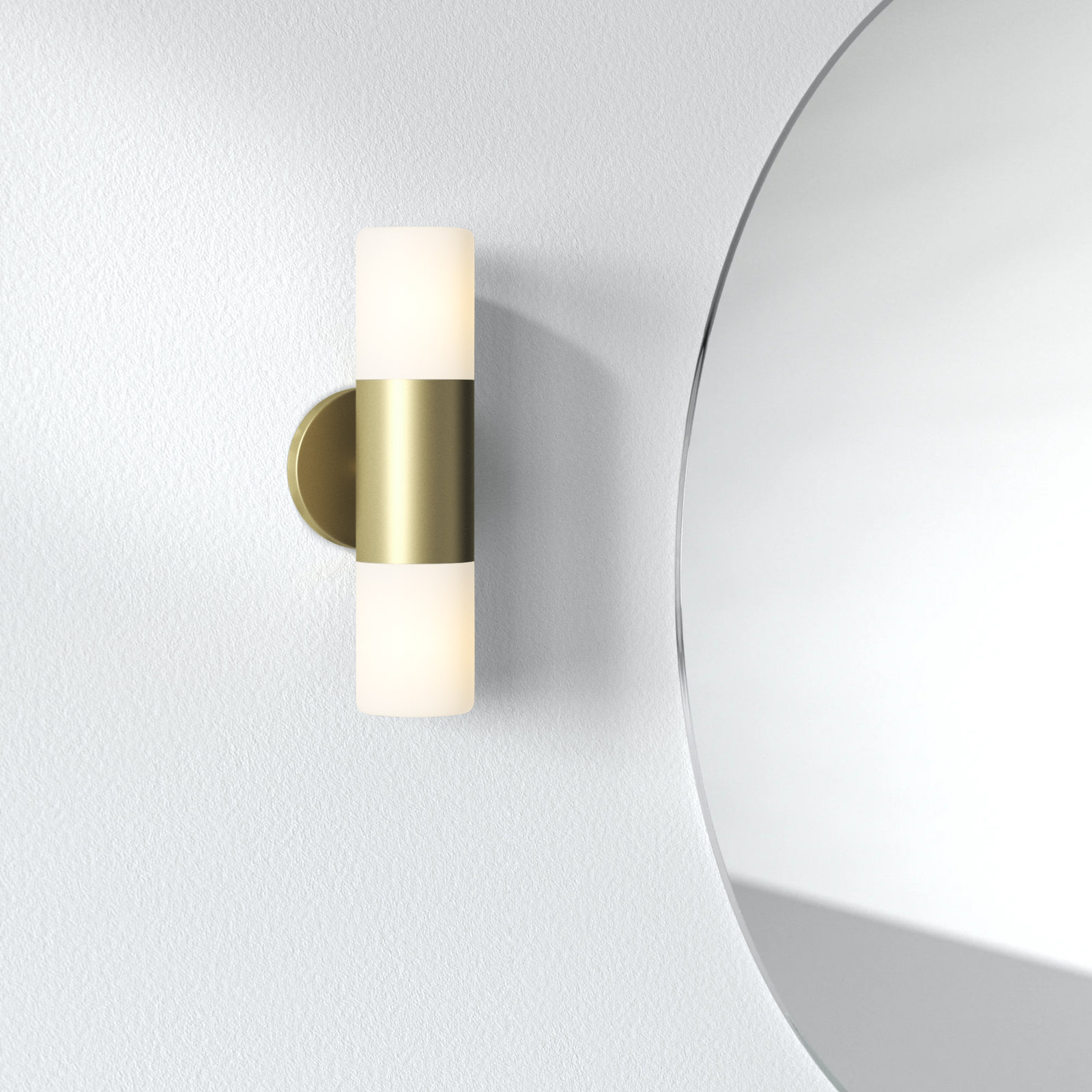 Otto 2 Light Glass Dimmable Armed Sconce, Aged Brass