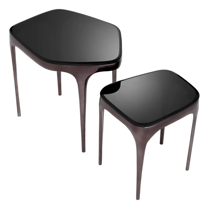 Deacon Glass Top End Table Set