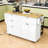 Adda Rustic Storage Kitchen Island Set with Expandable Drop-Leaf Tabletop and 2 Stools-1781461224