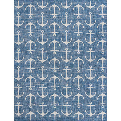 Tapis d'extérieur Ayton couleur mer