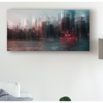 «On the Hudson River» par Carmine Chiriaco, reproduction d'art graphique sur toile