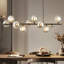 Lustre linéaire moderne en verre bullé à 10 lumières à intensité variable pour salle à manger