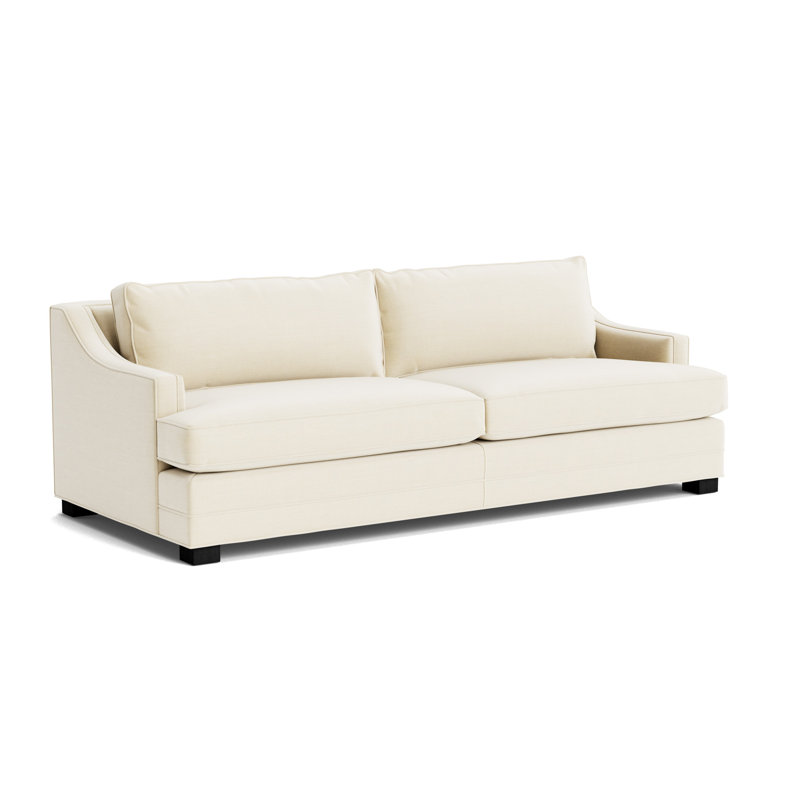 Keaton Slope No Nail 94 Sofa, Performance Linen - Cream, Black