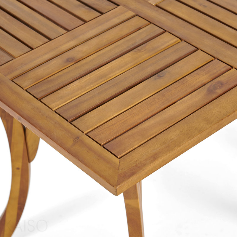 Table de salle à manger d'extérieur carrée en bois d'acacia - L 31,50 po x l 31,50 po x H 30,00 po - brun naturel