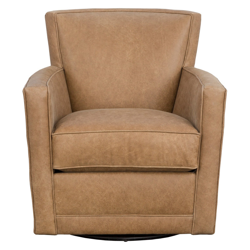 Fauteuil pivotant en cuir Aster, Perle 1181