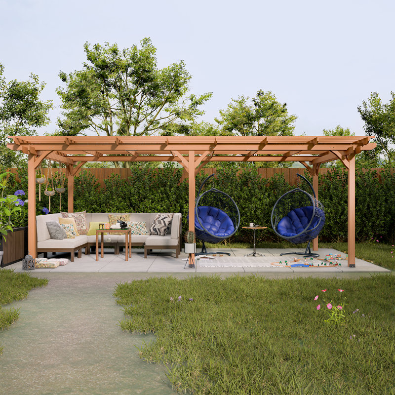 Solid Wood Pergola, 12 ft. W x 16 ft. D