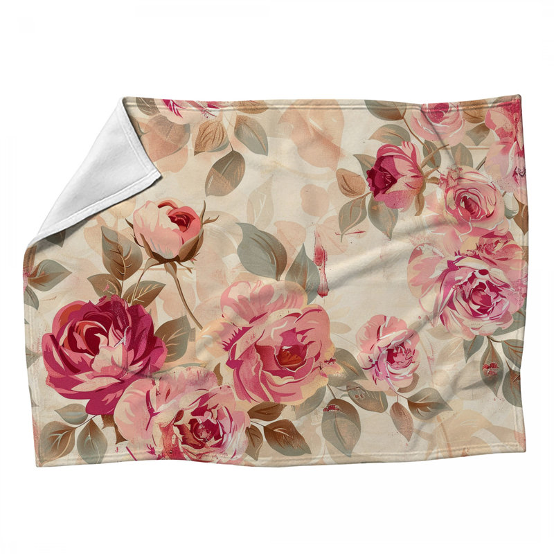 Jeté en molleton Rose Bushes - Jetés botaniques pour canapés ou lits, 50 po x 60 po