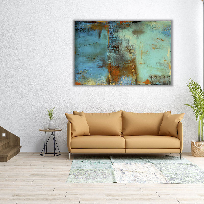 Bleu Deja - reproduction d'art sur toile, H 32 po x l 48 po