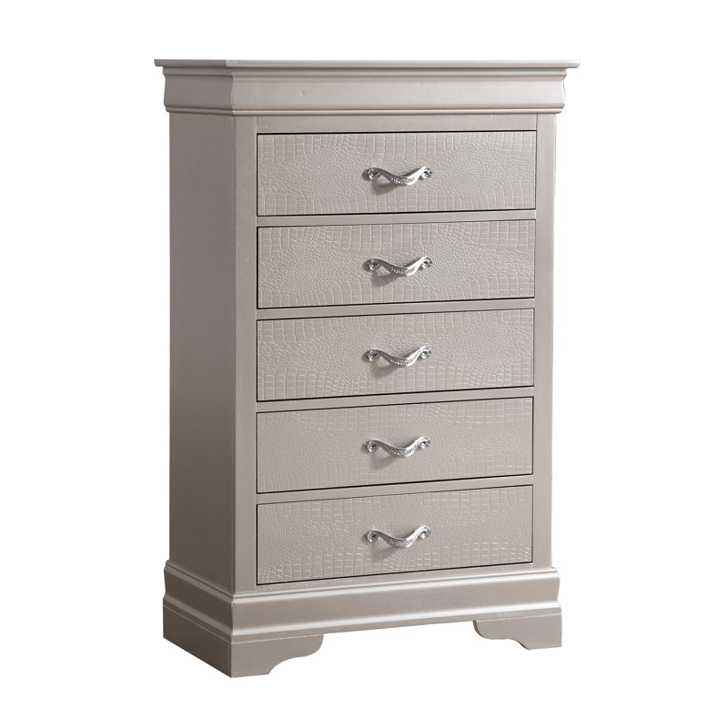 Commode 5 tiroirs Traditional, Champagne