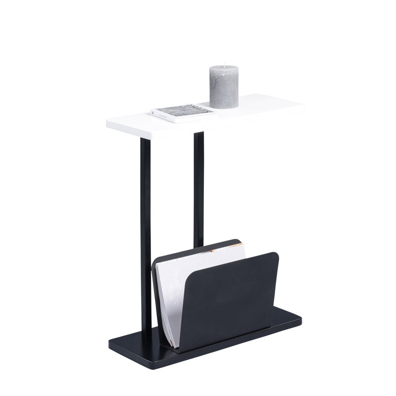 Horrell Side Table, White, Black
