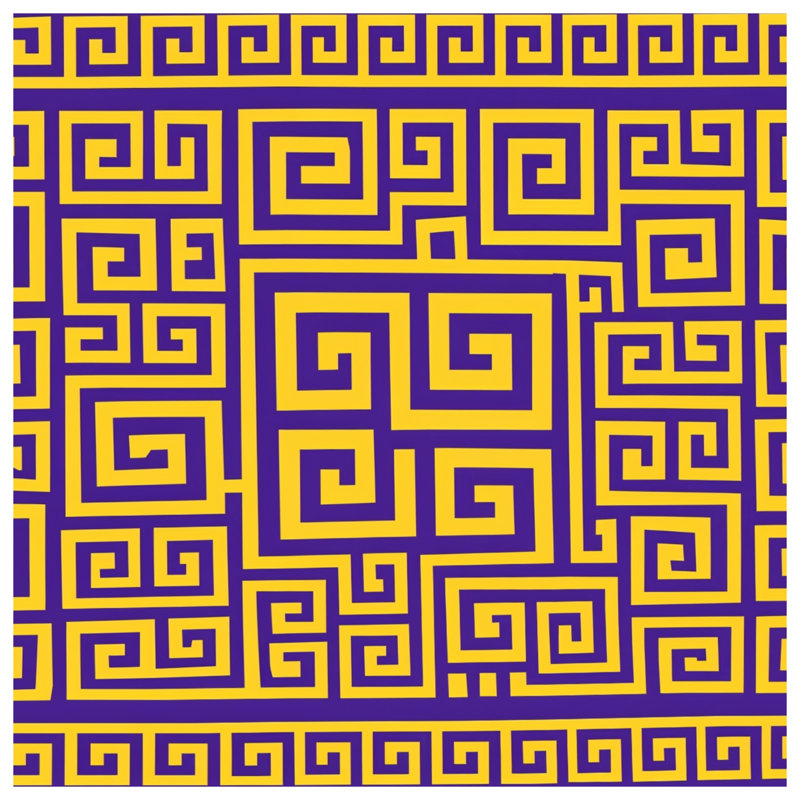 Couvertures spirales jaunes et mauves, L 60 po x H 80 po