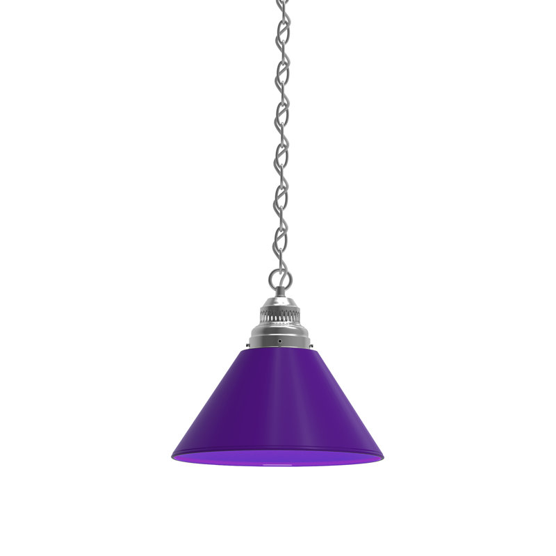 Luminaire suspendu conique 1 lumière, Chrome, Mauve