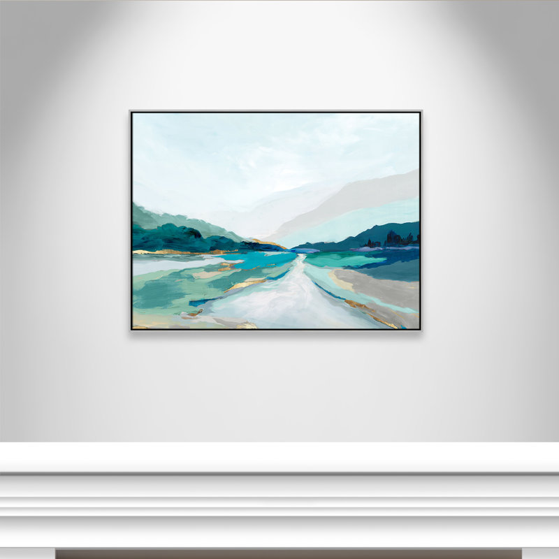Hope Creek - Blue Version Print par Isabelle Z, Argent, H 37,5 po x l 49,5 po