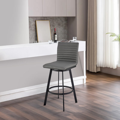 Kother Swivel Upholstered Counter Stool with Metal Frame
