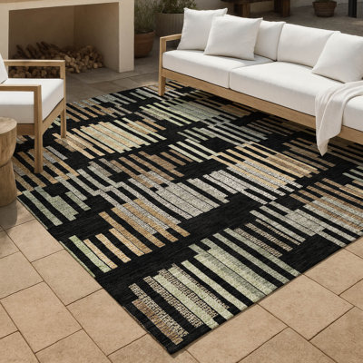 Machine Washable Indoor/Outdoor Chantille ACN2598 Stripes Rug